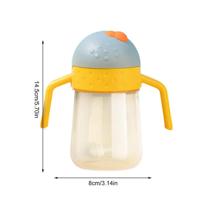 Соломенная тренировочная чашка детская с ручкой и соломинкой непротекающая