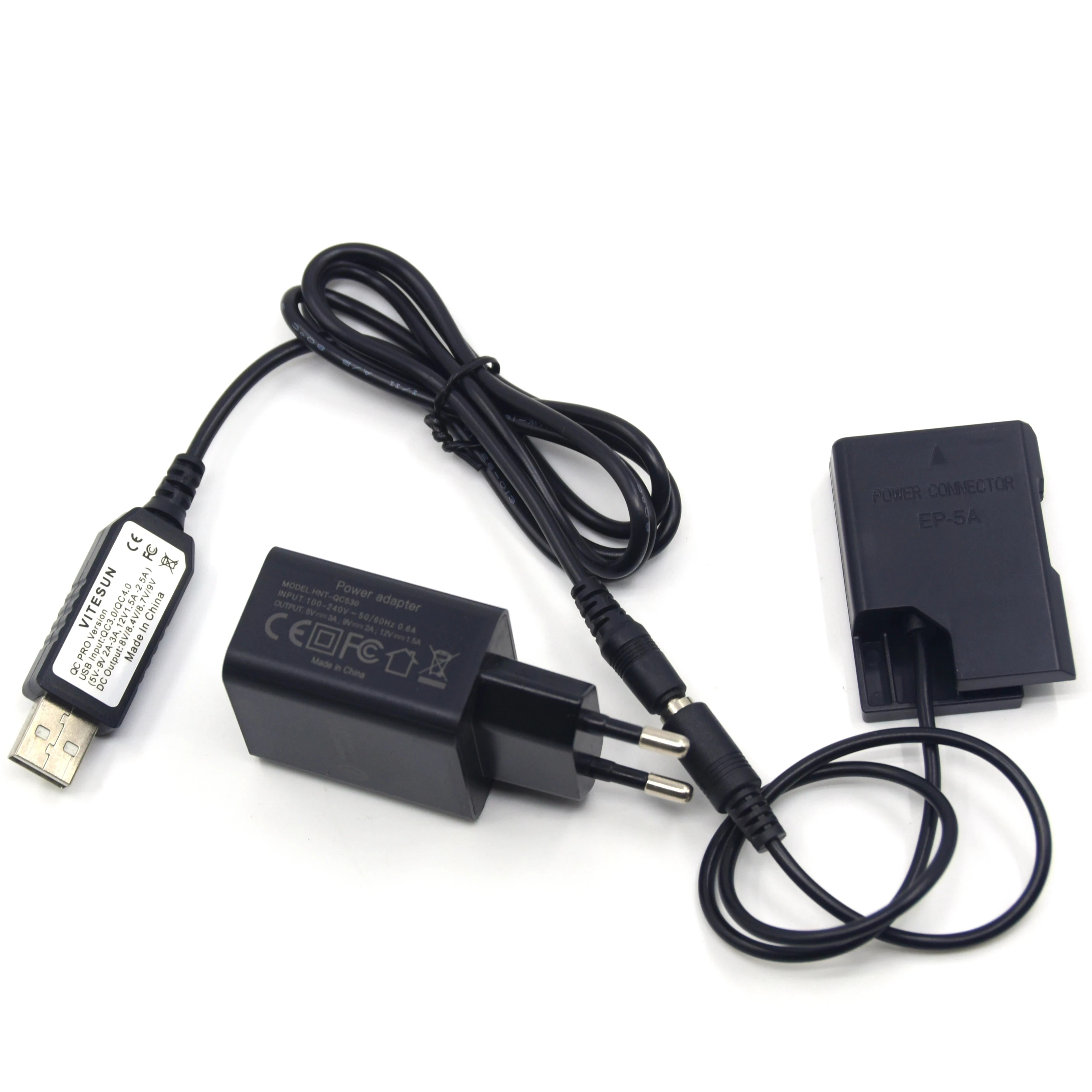 

MH-24 USB Cable + 18W Charger + EP-5A EN-EL14 Dummy Battery For Nikon P7800 P7100 D5600 D5300 D5200 D5100 D3400 D3300 D320