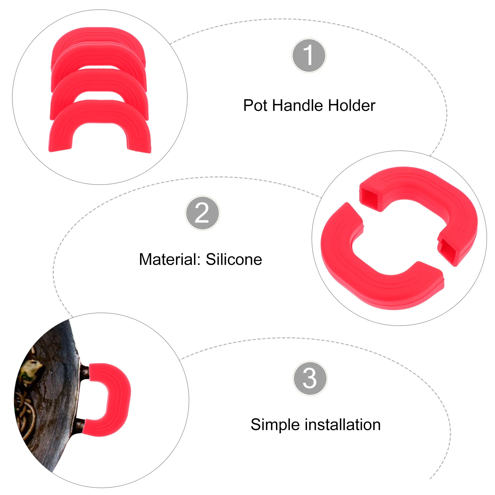 4 шт. серьги-кастрюли силиконовые защитные ручки мини-рабочие кастрюли кухонные