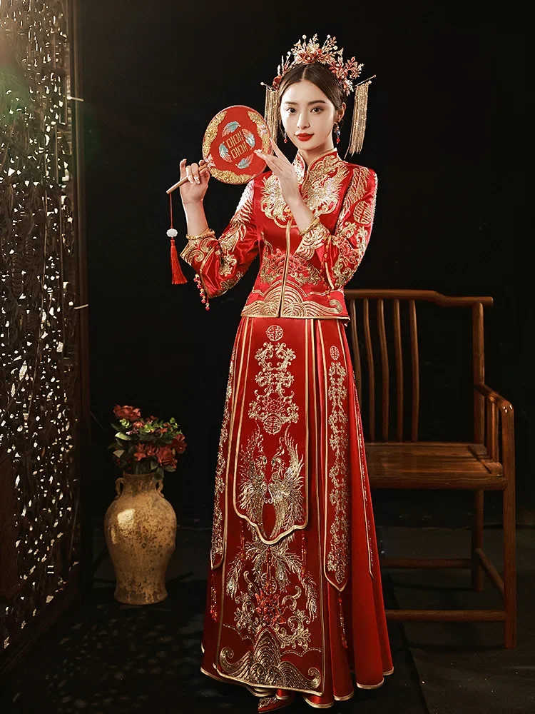 AOSHIYA Yourqipao для влюбленных с вышивкой Феникс Чонсам свадебное платье в китайском