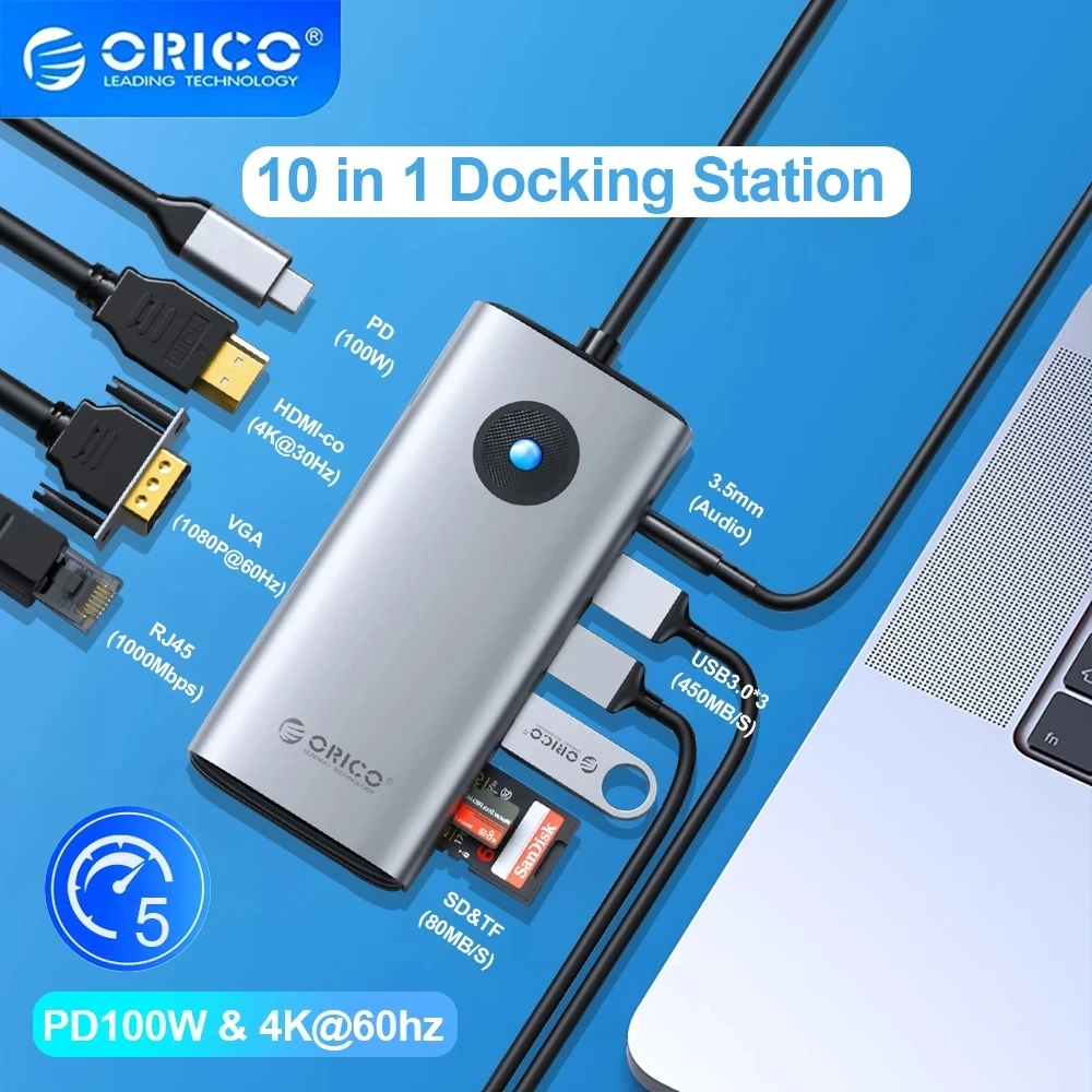 

USB-Концентратор ORICO с портами USB Type-C на HDMI, USB 3,0
