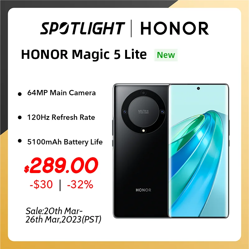Global Version HONOR Magic 5 Lite 5G Smartphone HONOR X9a 6.67 Inches 120Hz AMOLED Display 64MP Camera  5100 mAh Mobile Phones enlarge