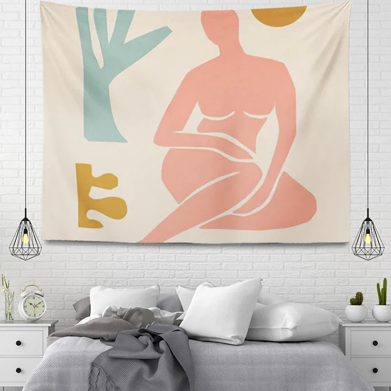 Wall tapestry aesthetic Home room decor boho accessories hanging large fabric autumn simple Bedroom carpet nordic plant