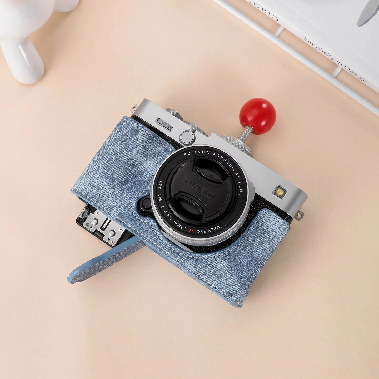 Фото НОВЫЙ стиль, синяя джинсовая сумка для камеры, чехол для Fujifilm XE5 XM5 XS20 XT30 II III XT50, защитный чехол, противоскользящая основа №1