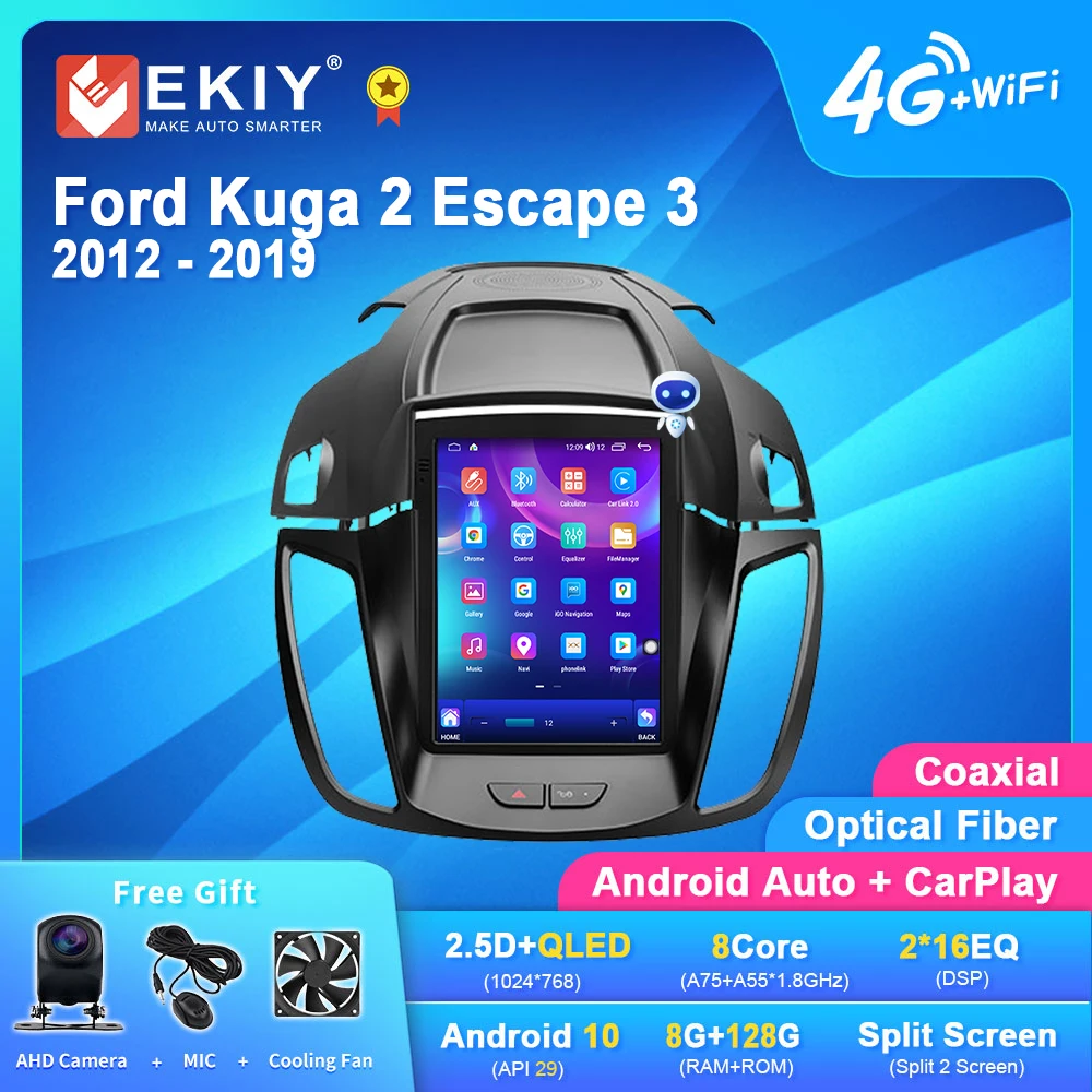 

EKIY TT7 For Ford Kuga 2 Escape 3 2012-2019 For Tesla Style Screen Car Radio Multimedia Video Player Navi GPS Auto No 2 Din DVD