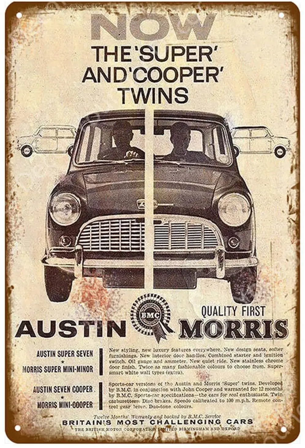 

Плакат для гаража, старая мода, британский автомобиль, металлический жестяной знак для обслуживания и ремонта гаража, металлический настенный плакат, украшение для дома 20x30 см D