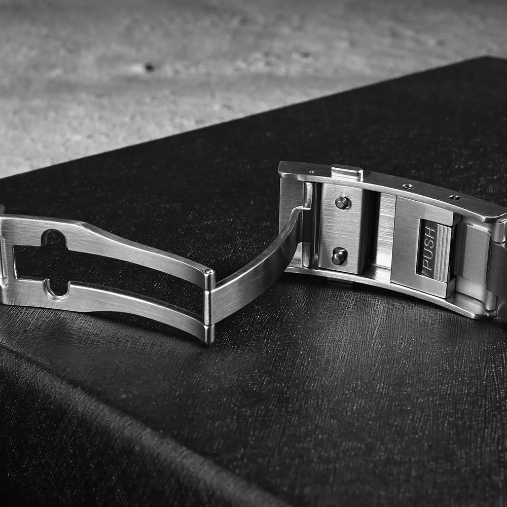 San Martin New Fly Adjustable Clasp Suitable For 16mm Buckle 316L Stainless Steel Strap Polished Buckle Watch Parts