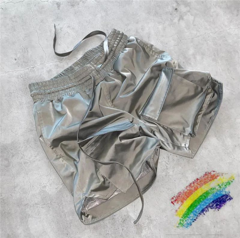 

Heavy Fabric ARNODEFRANCE Shorts Men Women 1:1 High Quality Multi-pocket Tooling Casual Liquid Silver Streamer Shorts