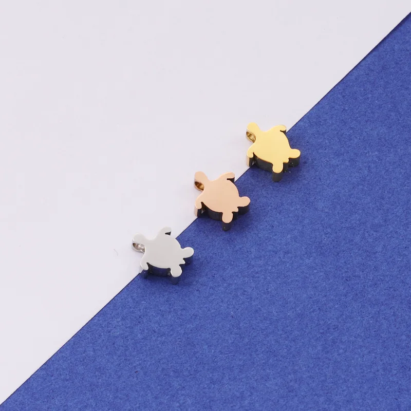 

2Pcs Stainless Steel Gold Plated Turtle Spacer Beads Ocean Animal Charm Beads For DIY Necklace Bracelet Jewelry Making Crafts