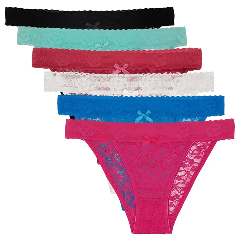 

6 шт./комплект, женские кружевные трусы с низкой посадкой