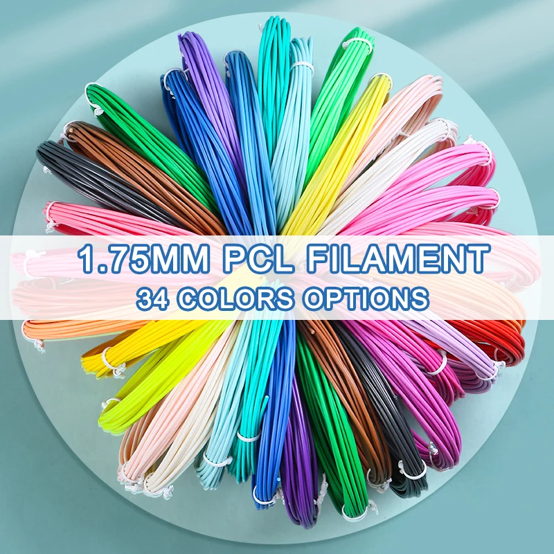 

PCL 3D Pen Filament 1.75mm 34Colors Options 3D Printing Material For 3D Printers 3D Print Pen 3D Drawing Pen No Smell 5M/PCS