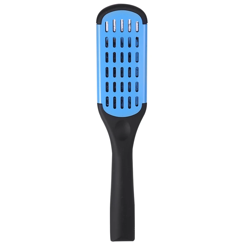 

Blue Hair Straightening Comb Styling Tools Boar Bristle Double Sided Brush Comb Clamp