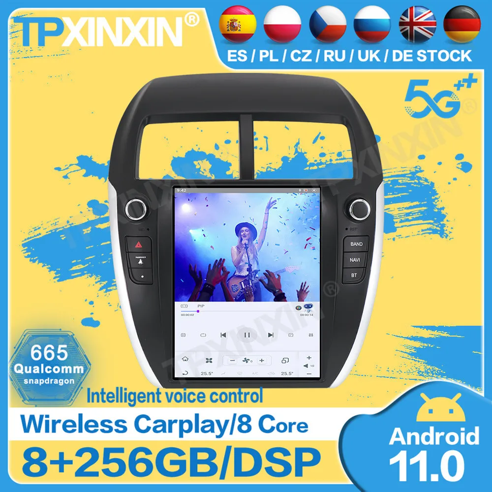 

Qualcomm Tesla Radio Stereo Android 11 For Mitsubishi ASX 2010 2011 2012 2013 2014 GPS Navigation Player Audio Record Head Unit