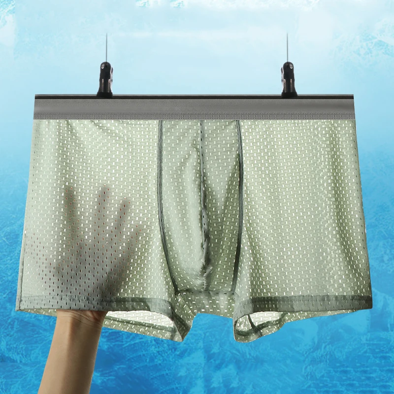 Men's Plus Size Briefs Boxer Men's Ice Silk Mesh Plus Size Boxers Men Plus Size Underwear 4XL 5XL 6XL 7XL 8XL 9XL 10XL 11XL 12XL