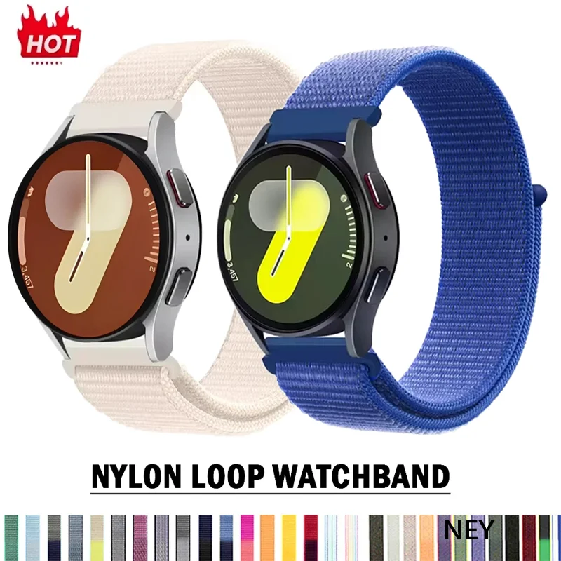 Нейлоновый ремешок-петля для Samsung Galaxy Watch 7 6 4 FE classic/5 Pro/active 2 20 мм/22 мм браслет Huawei