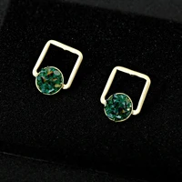 korean version of high end hand inlaid crystal earrings temperament simple and fashionable 925 silver needle ladies earrings
