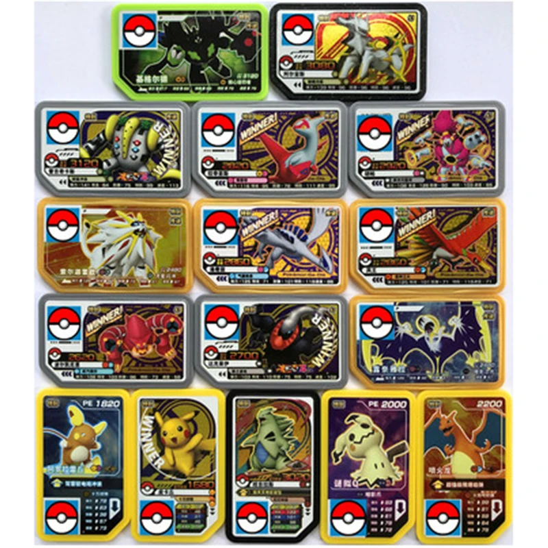 

Pokemon Ga-Olé Arcade Scan Card Mimikyu Volcanion Lunala Groudon Solgaleo Game Card Collection Figure Toys Children's Gifts Toys
