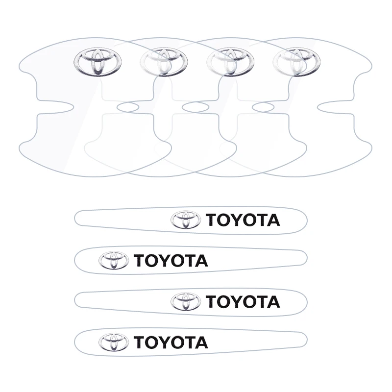

4 шт. защитная пленка для дверной ручки автомобиля для Toyota Corolla Camry RAV4 Avalon Hilux, наклейки против царапин, защитные аксессуары