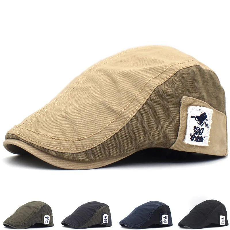 

Spring Cotton Embroidery Newsboy Caps Flat Peaked Cap Men and Women Painter Beret Hats 133