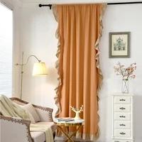 1 5 m nordic retro ruffle curtain cotton window kitchen room curtain shooting background curtain