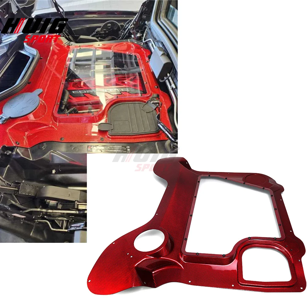 Для Corvette C8 Convertible Stingray 2020-2024 углеродное волокно HTC сменная крышка окна двигателя