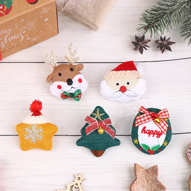 

5 шт. Рождественская плюшевая брошь-кукла в виде Санта-Клауса, лося, булавка для сумки, свитера, аксессуар