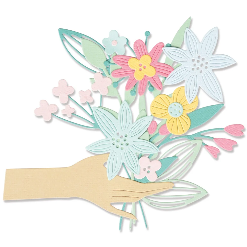 

Blooming Flowers Bouquet 12 Thinlits Cutting Dies Diy Craft Paper Scrapbooking Greeting Card Diary Decoration Embossing Molds