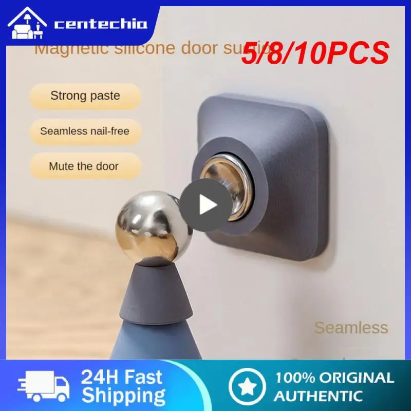 

5/8/10PCS Household Toilet Wall Door Plug Door Touch Suction Door Suction Toilet Door Fixed Anti-collision Silicone Mute Simple