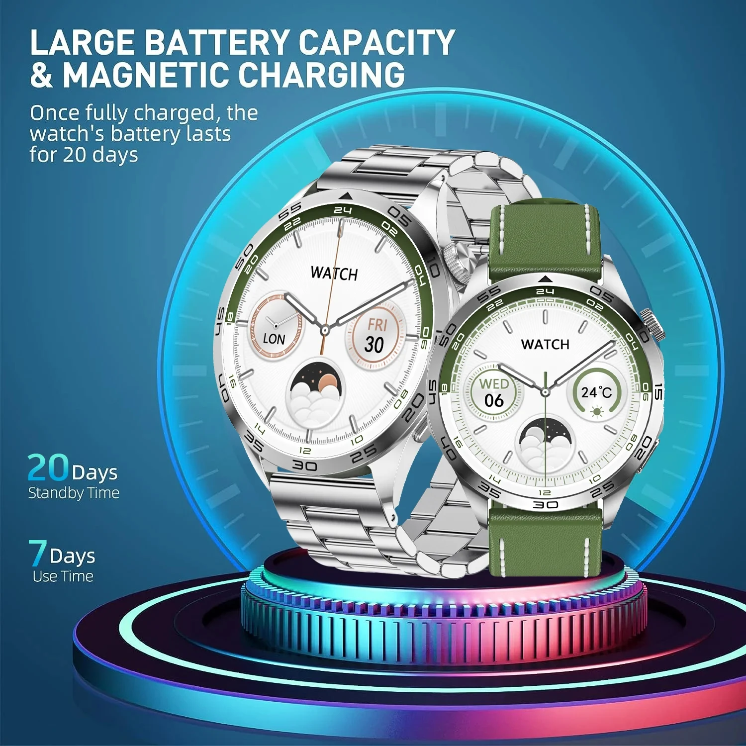 Смарт-часы для Android IOS ECG мужские часы 4 Pro AMOLED HD экран Bluetooth звонки GPS фитнес-трекер +