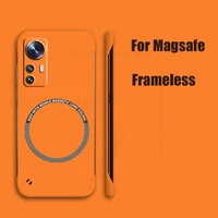 funda for magsafe magnetic frameless magsafing case for xiaomi 12 pro 11 10s 10 ultra candy color matte hard pc protective cover