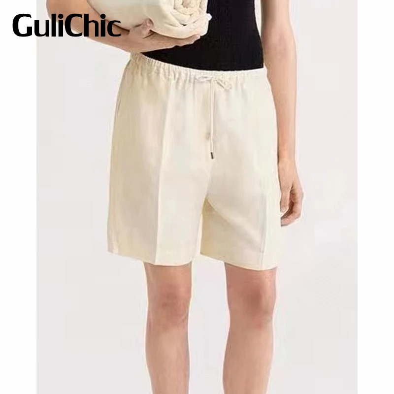 

6.17 GuliChic Women Comfortable Thin Drawstring Sporty Shorts