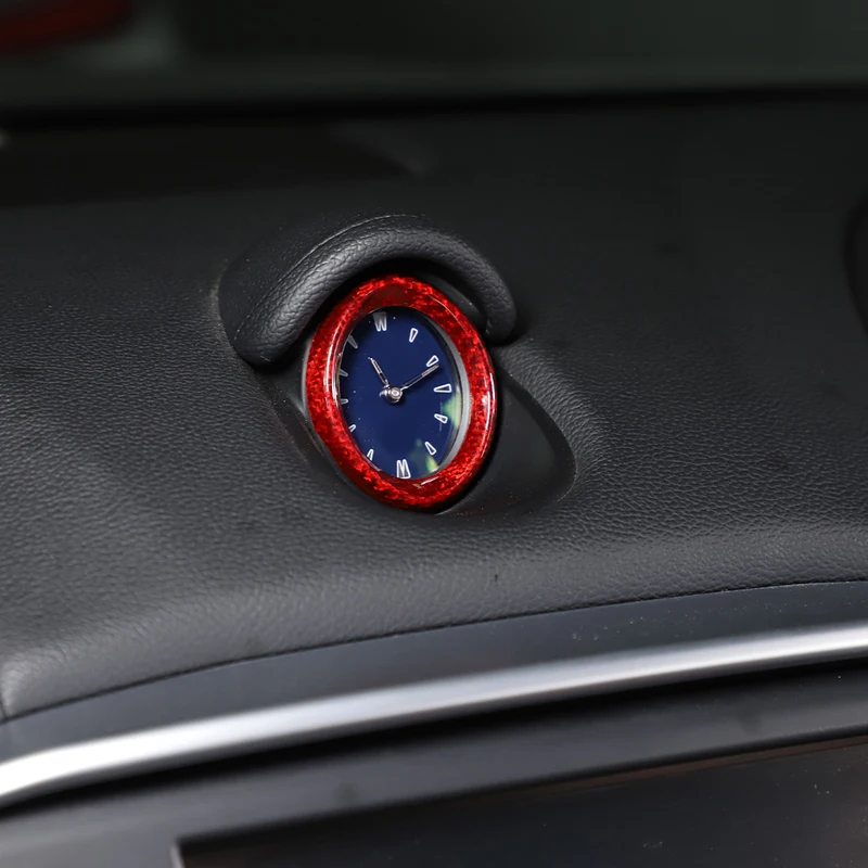For Maserati Ghibli 2014-2021 Real Carbon fiber Car Dashboard Clock Base Decorative Frame Stickers Car Interior Accessories