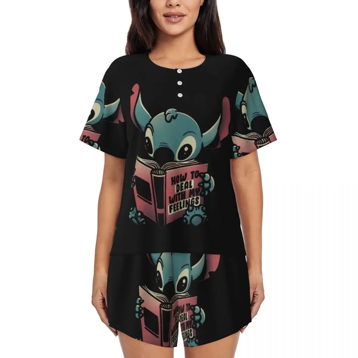 Пижамный комплект Женский из 2 предметов с принтом Лило Стич