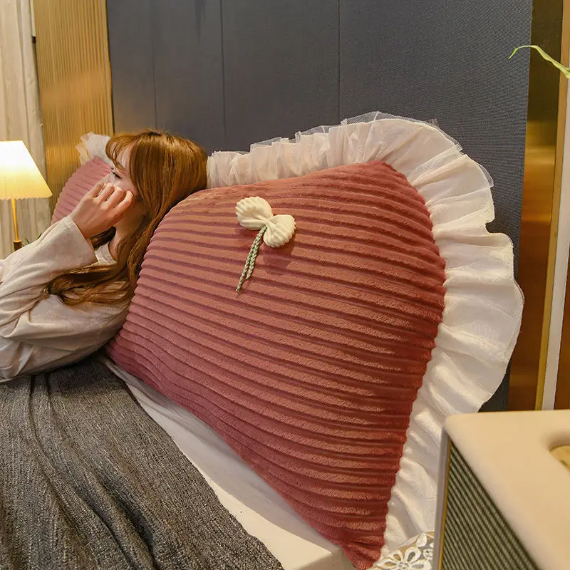 

Фланелевый бархатный кружевной чехол «таблетки» для кровати, изголовья кровати, наволочка для подушки, длинная подушка для тела, прямоугольное сиденье, спинка, домашний декор, королева