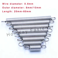 1020 pcs o ring dual hook 304 stainless steel tension spring wire dia 0 8mmouter dia 8mm10mm pullback tension spring