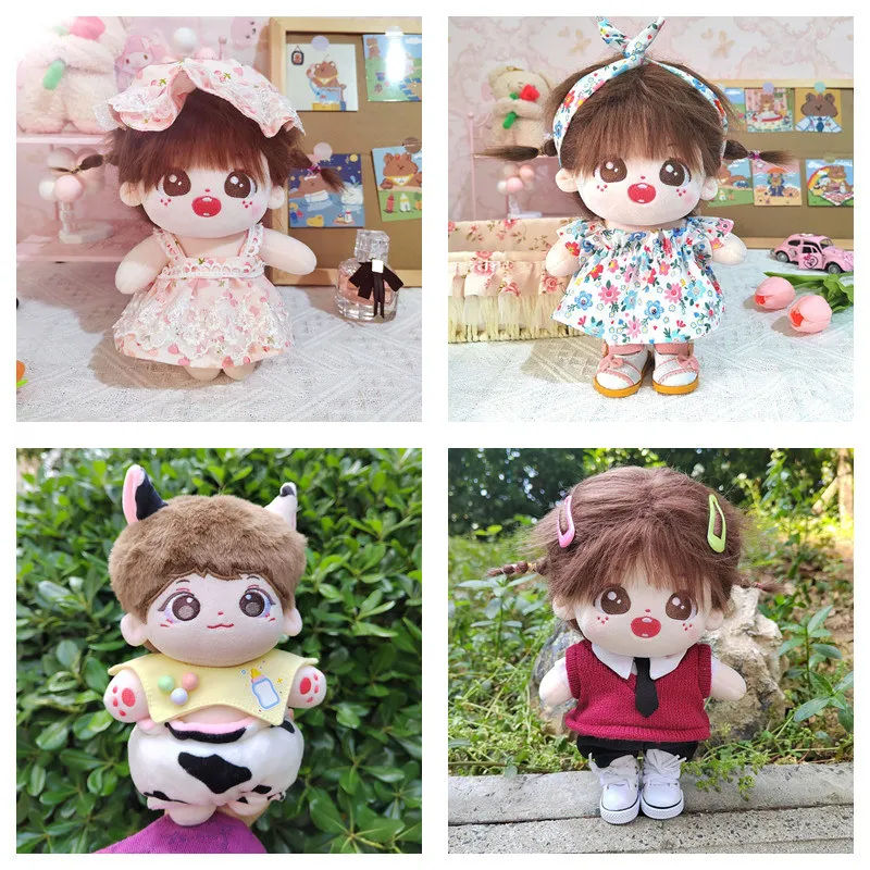 

Latest Bread pants 20cm Star Doll Clothes Tie Canvas Shoes DIY 20cm doll clothes Accessories Floral Dress