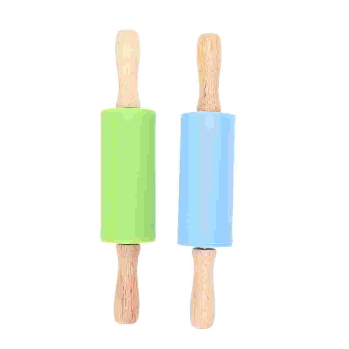 

Rolling Pin Silicone Bakingroller Stick Wood Kids Pastry Fondant Dough French Sticks Classicremovable Ring Pasta Wooden Dowel