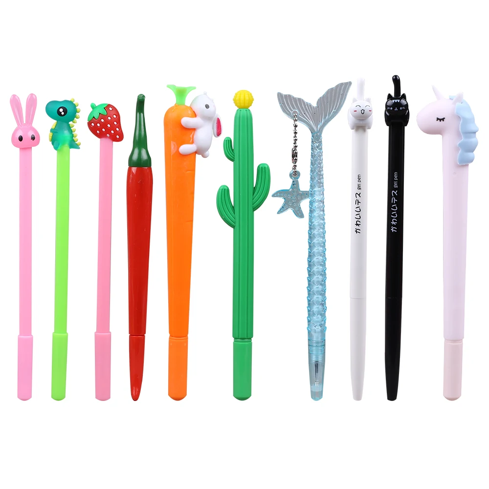 

Japan Funny Fancy Cute Pens Kawaii Gel Ink Pen Sign Back to School Office Supply Black Cat Unicorn Cactus Pretty Cool Stationery