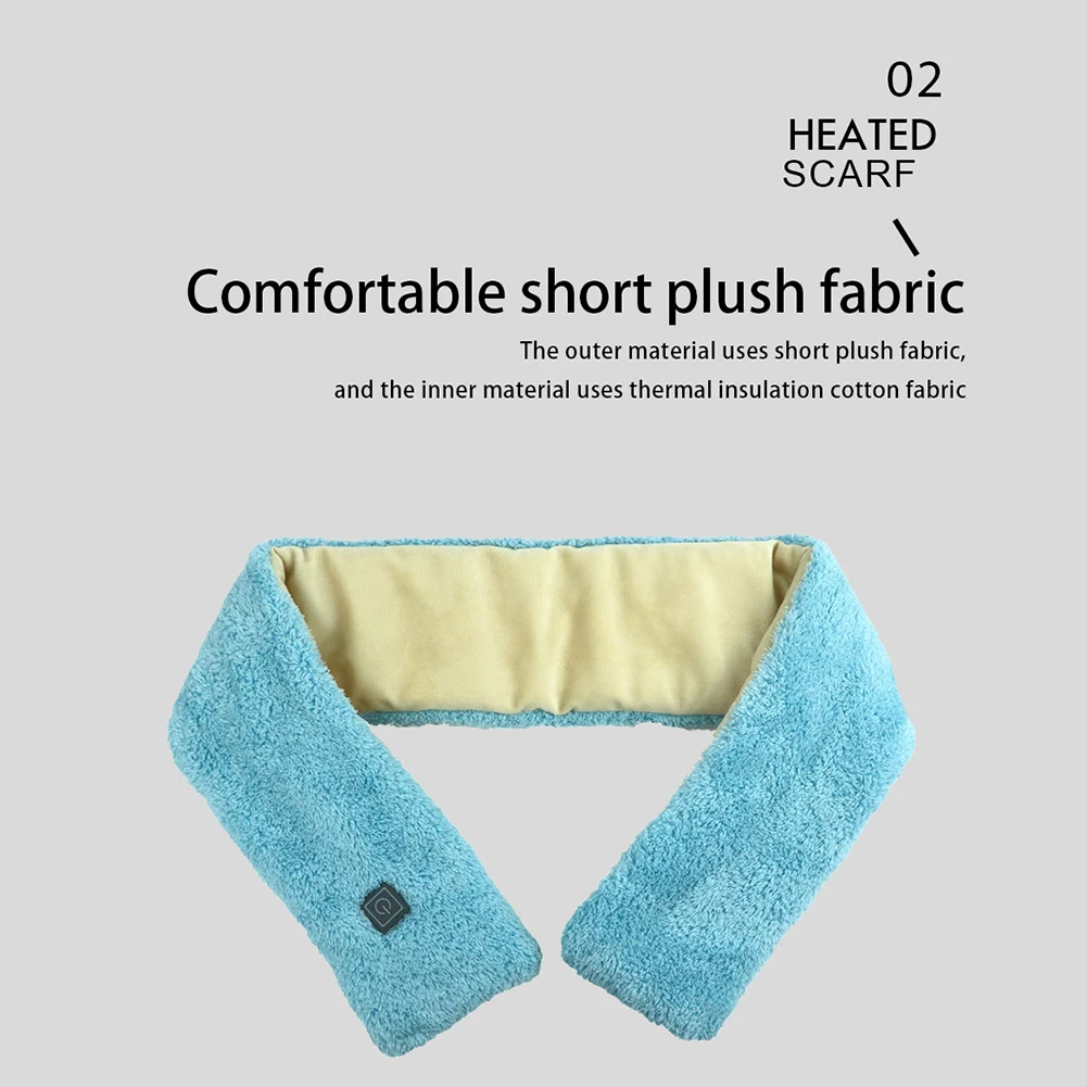 

Plush Electric Neck Heating Pad Wrap Soft Warm Unisex Thermal Heating Pads Warming Shawl Three Temp Settings for Cycling Camping