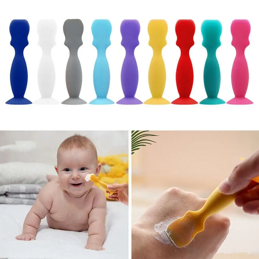 

Infant Diaper Cream Applicator Soft Silicone Brush with Suction Base & Hygienic Baby Diaper Cream Spatula with Suction Base