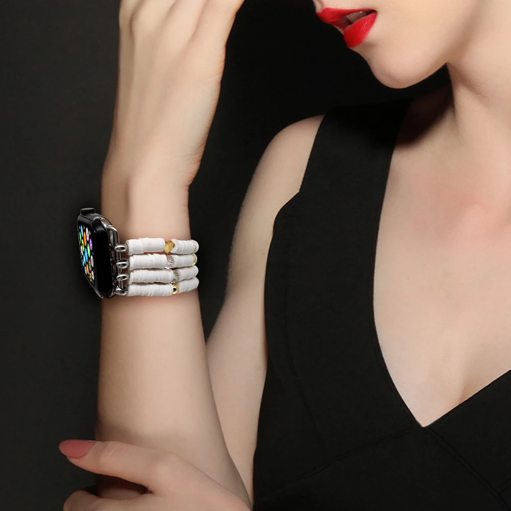 Браслет Go2Boho для женских часов белый Модный Ювелирный ремешок смарт-часов Apple с