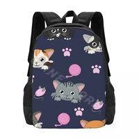 with different cats heads cartoon school bags fashion backpack teenagers bookbag mochila casual backpack