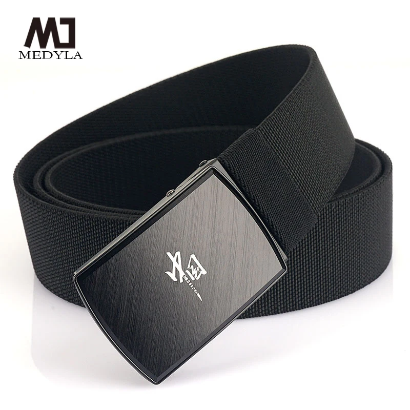 MEDYLA Men's Belt Elastic Tactical Belt High Strength Elastic Fiber Magnetic Buckle Tactical Belt Men Outdoor Sports Belt