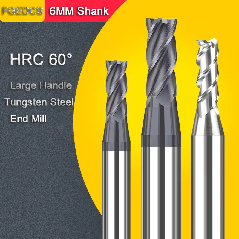 Фрезерный станок с ЧПУ 6 мм 3 канавки алюминиевая большая ручка 1 5 2 4