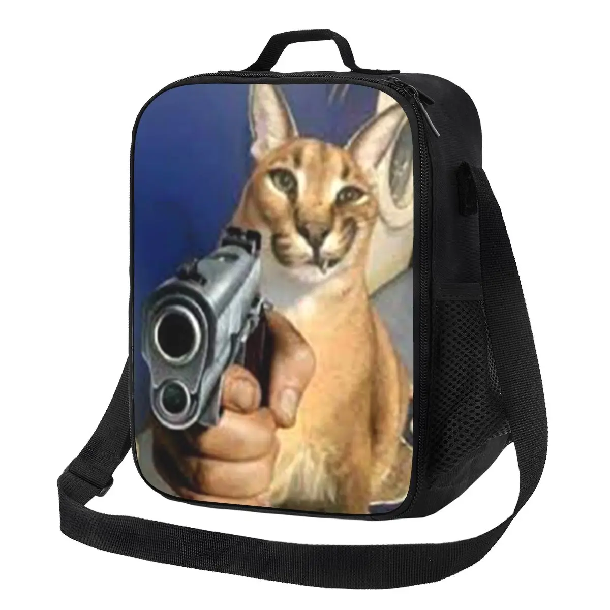 

Большой Портативный Ланч-бокс Floppa Gangsta Cat, Женский герметичный охладитель, Термоизолированный Ланч-бокс с едой, школьный детский студенческий