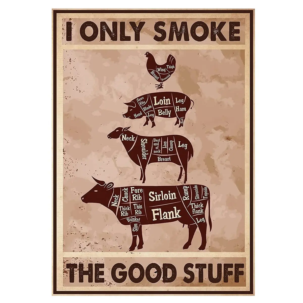 1 шт. металлическая вывеска CCPARTON I Only Smoke The Good Stuff BBQ Ретро Винтажная алюминиевая