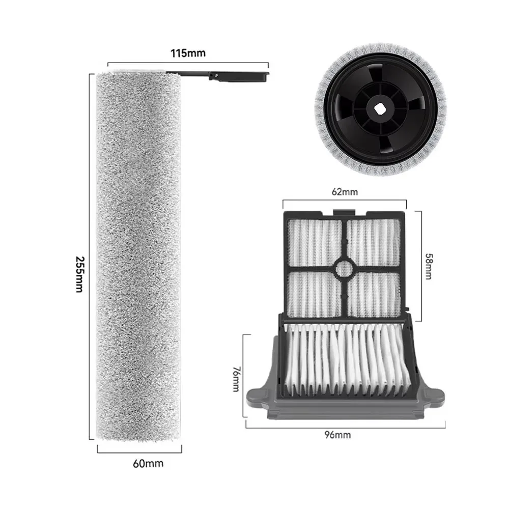 Фото Основная щетка и HEPA-фильтр для Tineco Floor One S7 Flashdry, запчасти для моющего пылесоса Tineco Floor One S6 Flashdry/S7 Switch №4