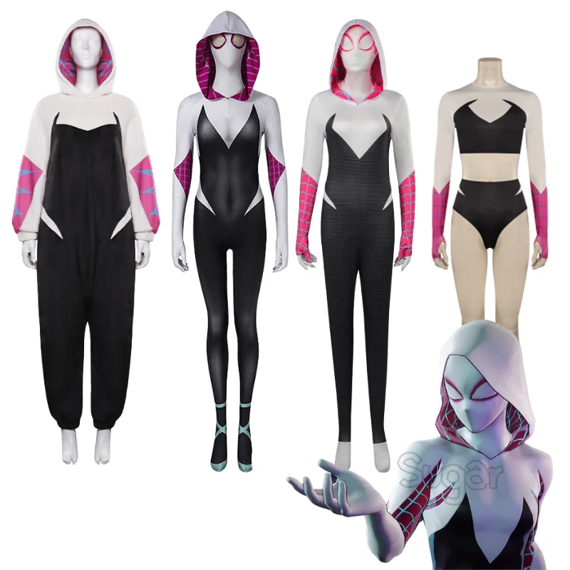 

Across The Verse Gwen Stacy Cosplay Jumpsuit Costume Women Girls Fancy Role Play Outfits Halloween Carnival Party Disguise Suit
