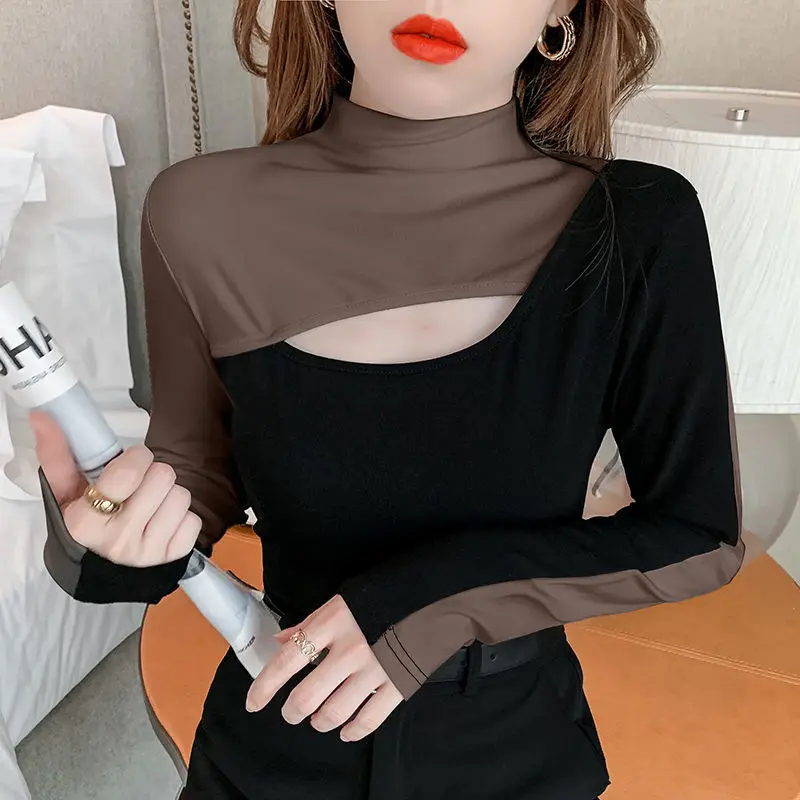 Женские футболки осенне-зимняя ажурная женская верхняя одежда с вышивкой