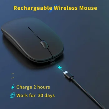 Wireless Rechargeable Mouse for Laptop Computer PC,  Slim Mini Noiseless Cordless Mouse, 2.4G Mice for Home/Office 2
